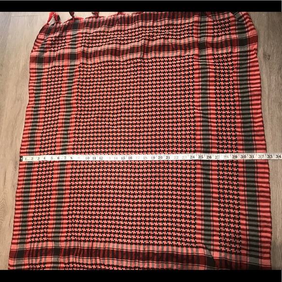 Red, Black & White Scarf, Shawl, Coverup, Blanket - Picture 4 of 8